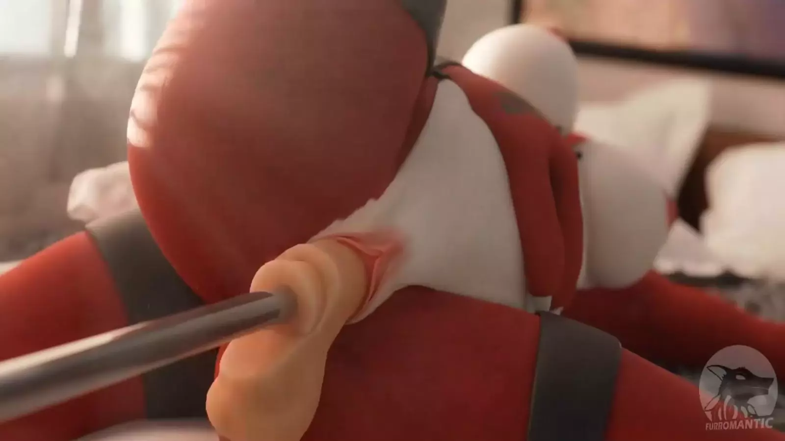 A character vaginal performing insertion into anothers stretched open anus